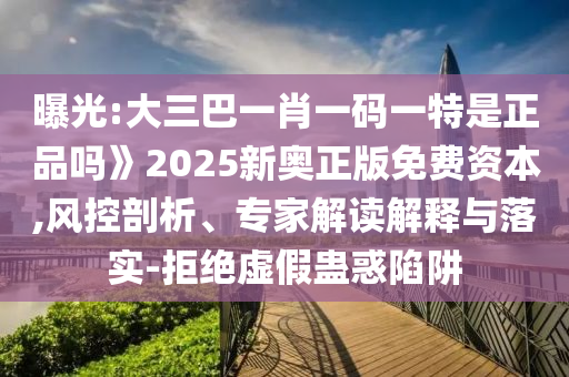 曝光:大三巴一肖一碼一特是正品嗎》2025新奧正版免費資本,風控剖析、專家解讀解釋與落實-拒絕虛假蠱惑陷阱
