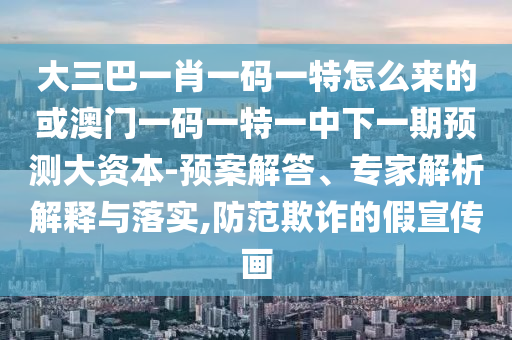 大三巴一肖一碼一特怎么來(lái)的或澳門一碼一特一中下一期預(yù)測(cè)大資本-預(yù)案解答、專家解析解釋與落實(shí),防范欺詐的假宣傳畫