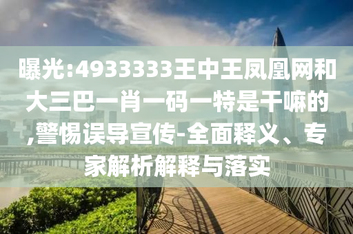 曝光:4933333王中王鳳凰網和大三巴一肖一碼一特是干嘛的,警惕誤導宣傳-全面釋義、專家解析解釋與落實