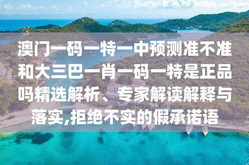 澳門一碼一特一中預(yù)測準不準和大三巴一肖一碼一特是正品嗎精選解析、專家解讀解釋與落實,拒絕不實的假承諾語