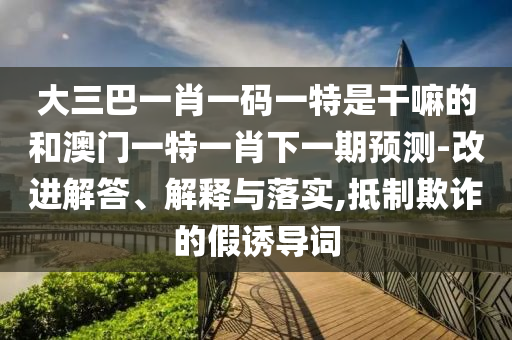 大三巴一肖一碼一特是干嘛的和澳門一特一肖下一期預(yù)測(cè)-改進(jìn)解答、解釋與落實(shí),抵制欺詐的假誘導(dǎo)詞