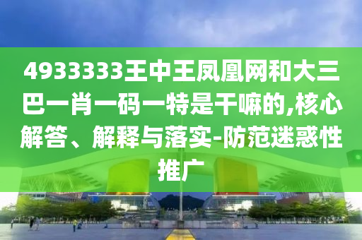 4933333王中王鳳凰網和大三巴一肖一碼一特是干嘛的,核心解答、解釋與落實-防范迷惑性推廣