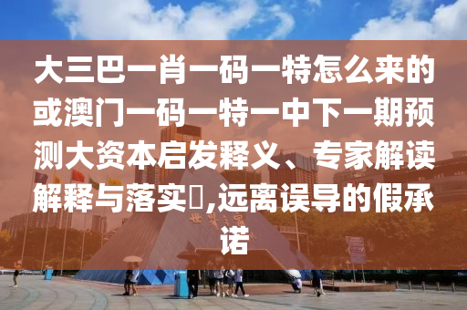 大三巴一肖一碼一特怎么來的或澳門一碼一特一中下一期預(yù)測大資本啟發(fā)釋義、專家解讀解釋與落實(shí)?,遠(yuǎn)離誤導(dǎo)的假承諾