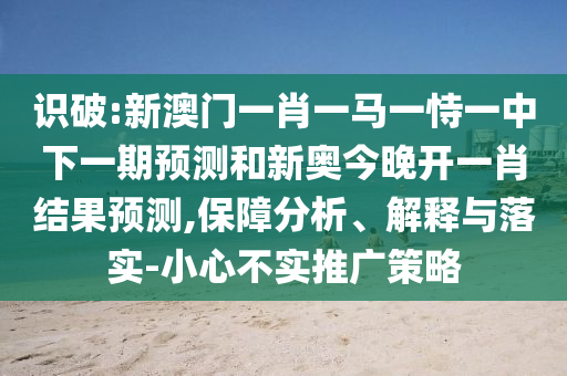 識(shí)破:新澳門一肖一馬一恃一中下一期預(yù)測和新奧今晚開一肖結(jié)果預(yù)測,保障分析、解釋與落實(shí)-小心不實(shí)推廣策略