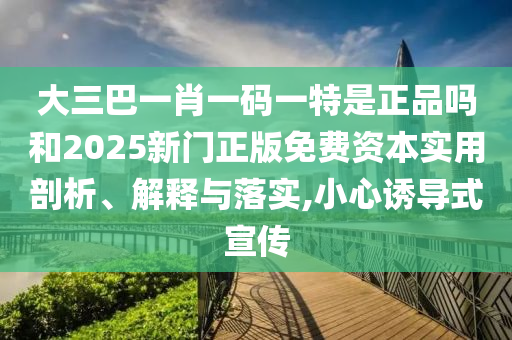 大三巴一肖一碼一特是正品嗎和2025新門(mén)正版免費(fèi)資本實(shí)用剖析、解釋與落實(shí),小心誘導(dǎo)式宣傳