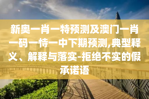新奧一肖一特預測及澳門一肖一碼一恃一中下期預測,典型釋義、解釋與落實-拒絕不實的假承諾語