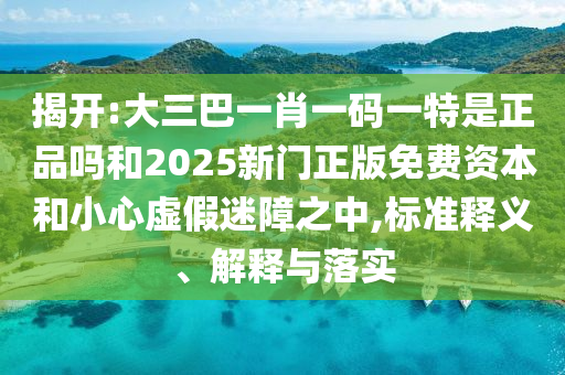 揭開(kāi):大三巴一肖一碼一特是正品嗎和2025新門(mén)正版免費(fèi)資本和小心虛假迷障之中,標(biāo)準(zhǔn)釋義、解釋與落實(shí)